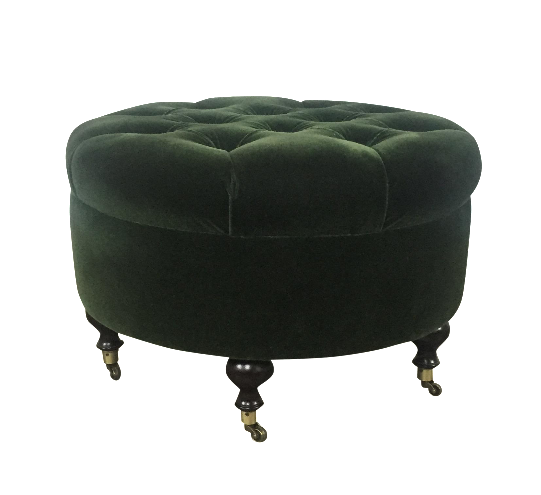 Green Velvet Tufted Ottoman Chairish Green Velvet Tufted Ottoman Chairish